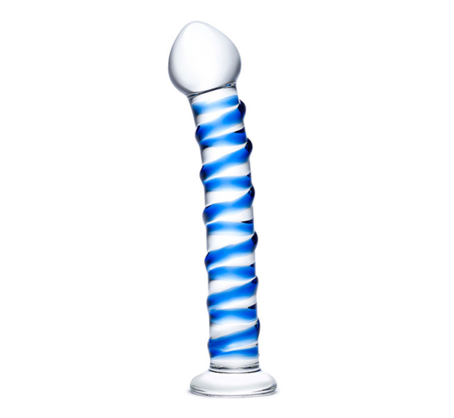 Glas - Blue Spiral Glass Dildo