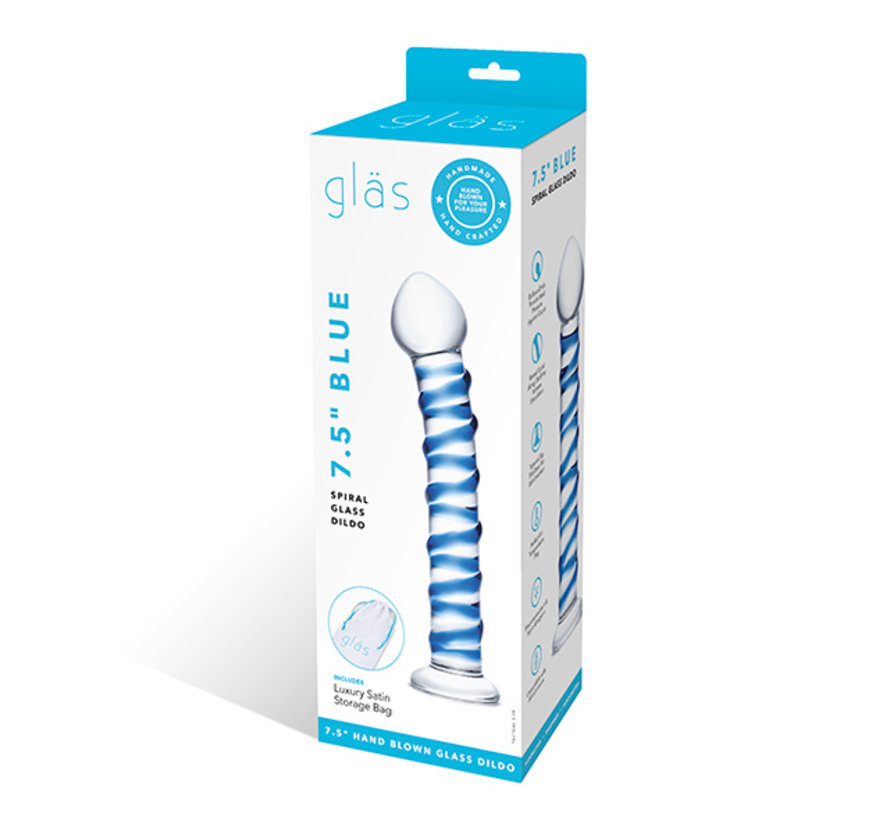 Glas - Blue Spiral Glass Dildo