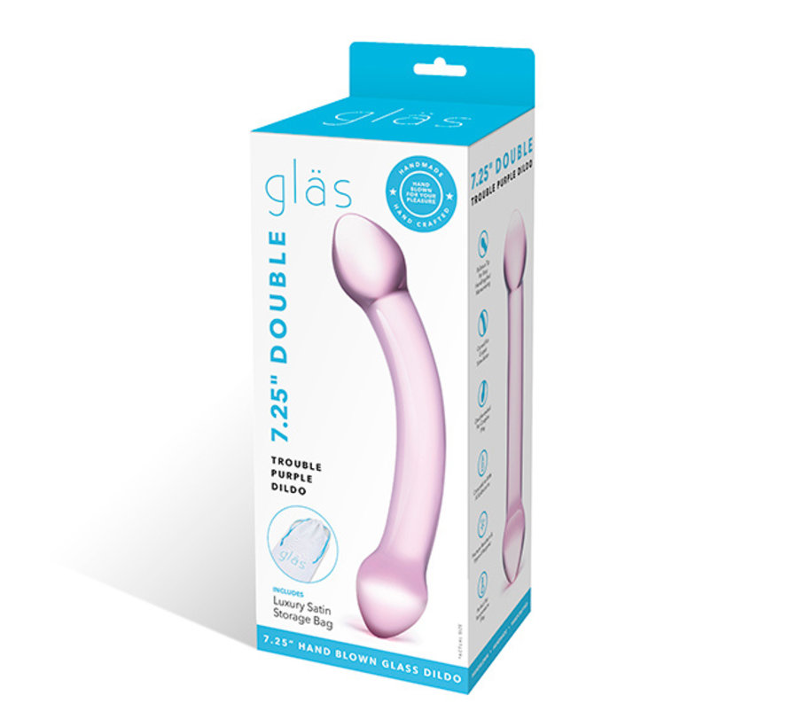 Glas - Double Trouble Purple Glazen Dildo