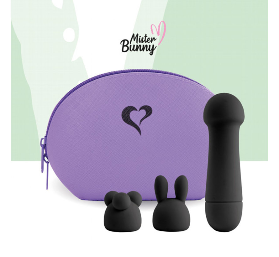 FeelzToys - Mister Bunny Massage Vibrator with 2 Caps Zwart