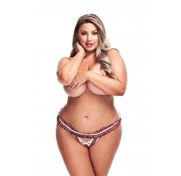 Teacher&#039;s Pet Sexy Schoolmeisje String Met Open Kruis - Rood