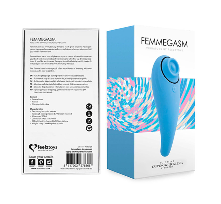 FeelzToys - FemmeGasm Tapping & Tickling Vibrator Turqoise