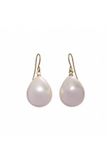 Pearl Earrings gold plated  hoops Large