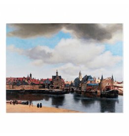 Reproductie Gezicht op Delft op Canvas