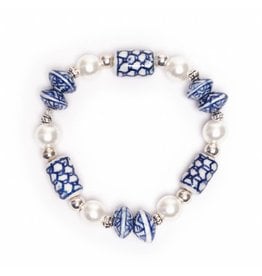 Delft Blue Pearl Bracelet