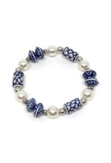 Delft Blue Pearl Bracelet