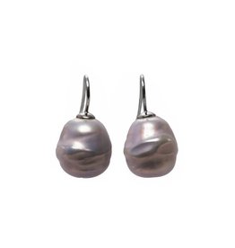Barok oorbellen antraciet (medium)