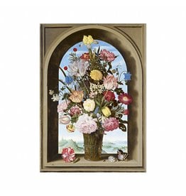 Poster Vase of Flowers in a Window Bosschaert