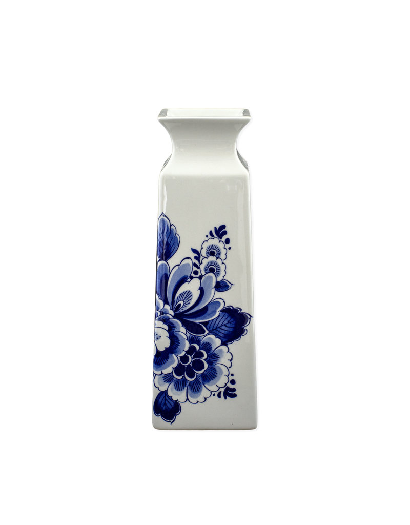 Vase square flowers Delft blue