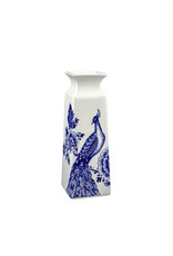 Vase square flowers Delft blue