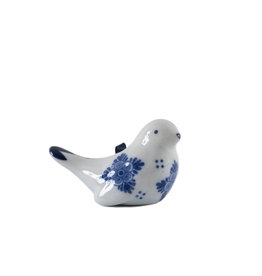 Bird Delft blue with ribbon