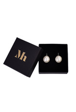 Baroque Earrings White - silver hook