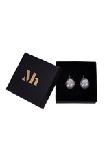 Baroque Earrings Anthracite, Silver-Colored Hooks 12x14 mm