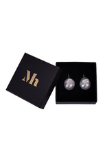 Baroque Earrings Antracite Grey with silver hooks