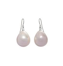 Pearl earrings silver hooks (Large)