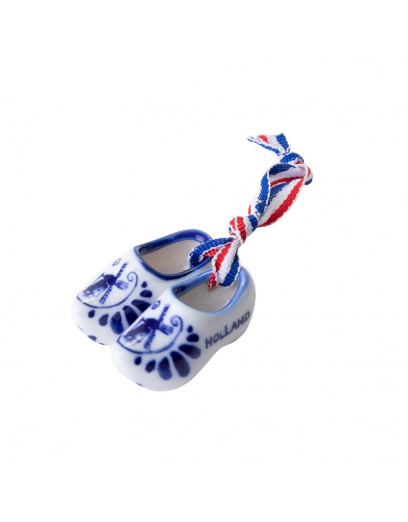 Clogs Delft blue with ribbon