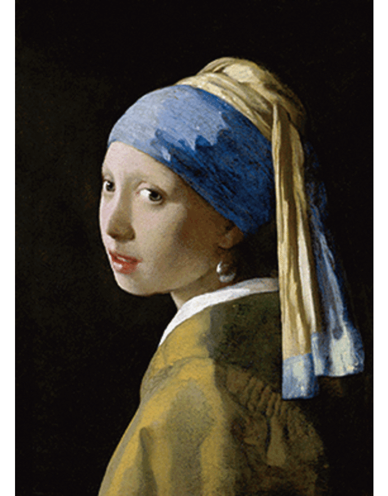 3D Card Girl with a pearl earring