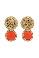 Earrings drop small - orange circle