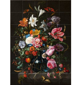 Ceramic Tile Tableau Flowers de Heem 54 x 76 cm (35 tiles mounted on MDF)