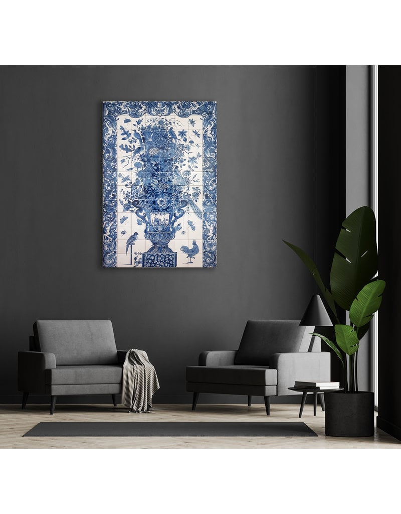 Tegeltableau Sommelsdijk Delfts Blauw 80 x 120 cm - losse tegels