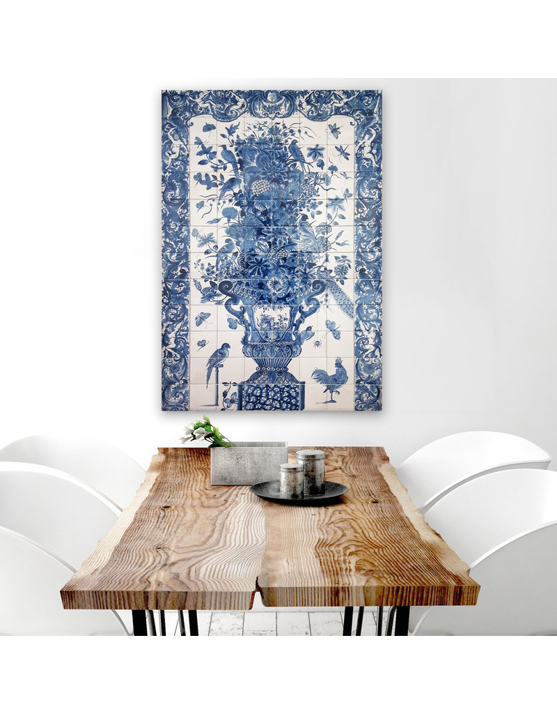 Tegeltableau Sommelsdijk Delfts Blauw 80 x 120 cm - losse tegels