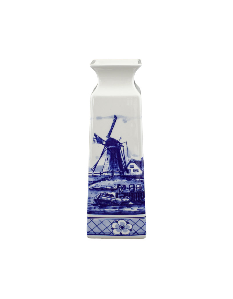 Vase small  square landscape Delft blue