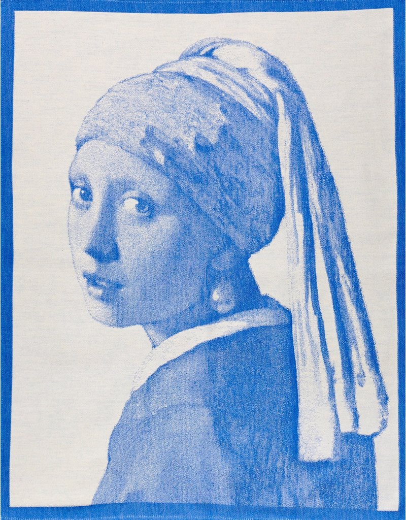 Tea towel Girl with a Pearl Earring blue - prilab