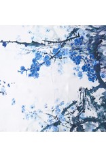 Shawl Bloemen blauw lila