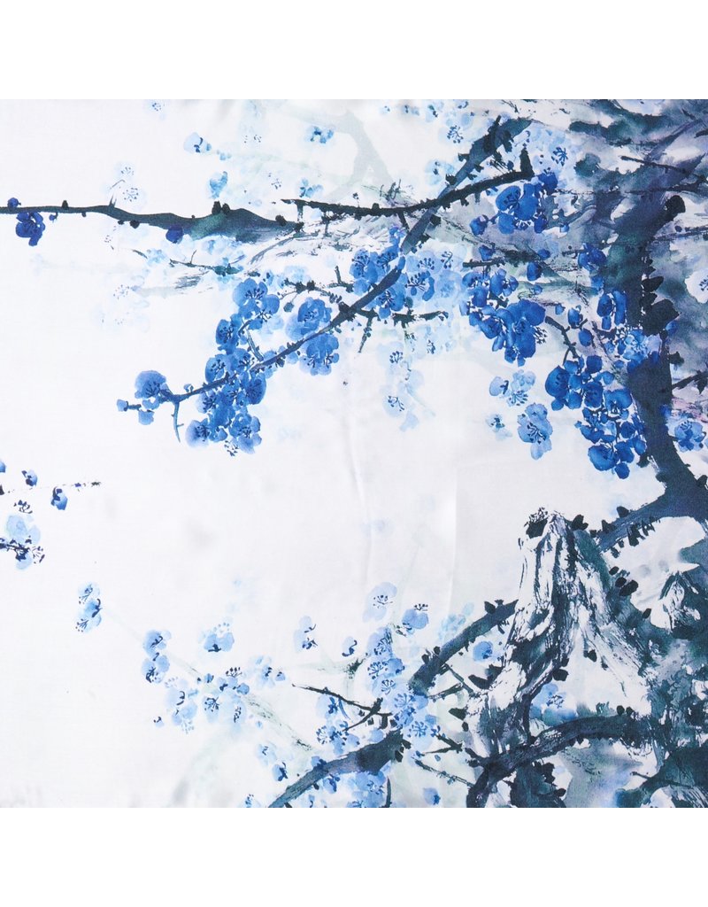 Shawl Bloemen blauw lila