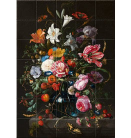 Ceramic Tile Tableau Flowers de Heem 54 x 76 cm (35 single tiles)