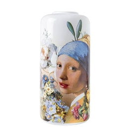 Vase Girl with a pearl earring and flowers