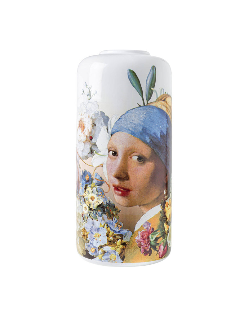 Vase Girl with a pearl earring and flowers V0406