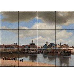 Tile tableau View of Delft 33 x 44 cm (12 tiles mounted on MDF) - Copy