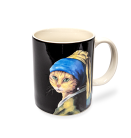 Mug Cat Girl with a Pearl Earring