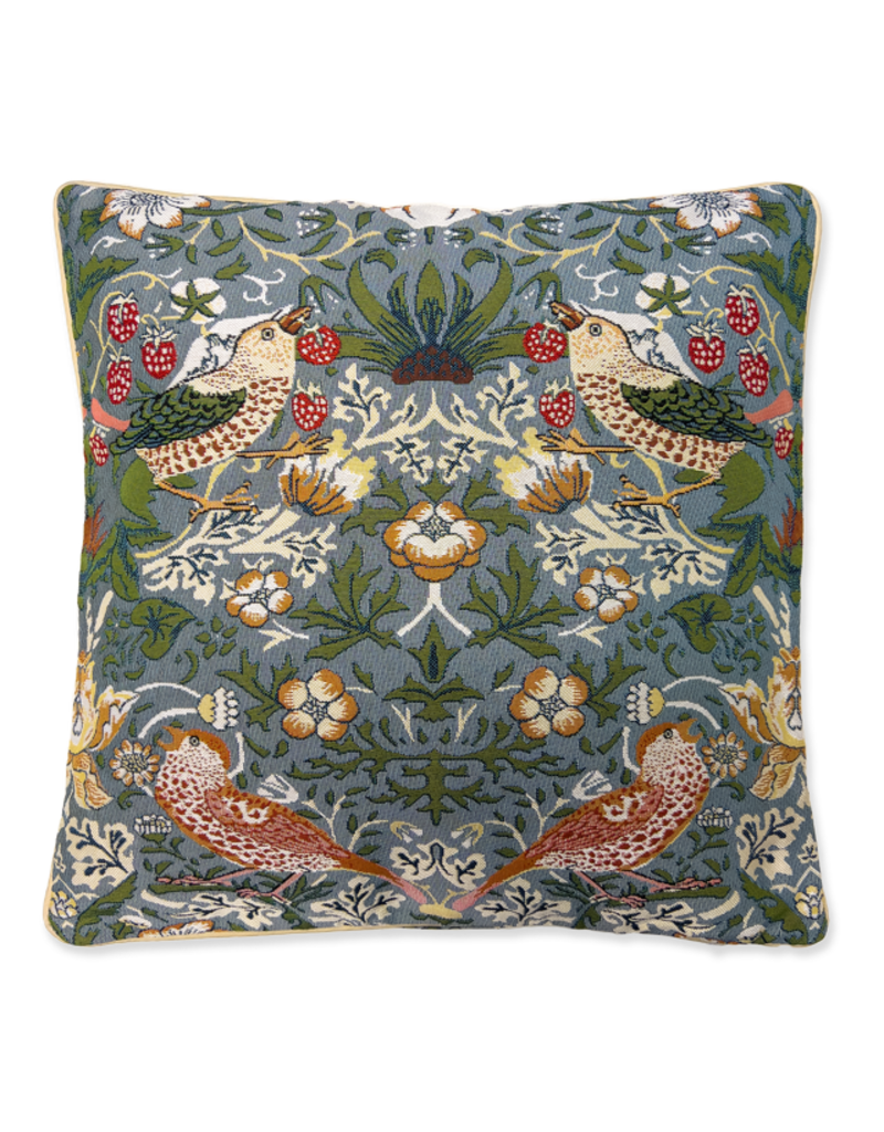 Kussenhoes Strawberry thief grijs William Morris 45 x 45 cm