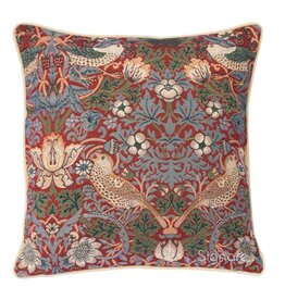 Kussenhoes Strawberry thief rood - William Morris