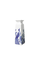 Vase Peacock - Square - Ceramic -16cm - Defts blue