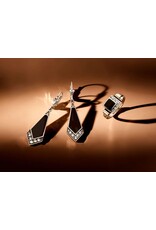 Earrings Art Nouveau Onyx Sterling Silver