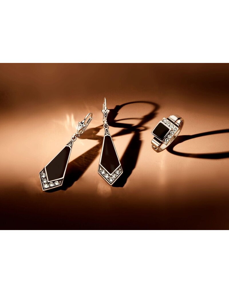 Earrings Art Nouveau Onyx Sterling Silver