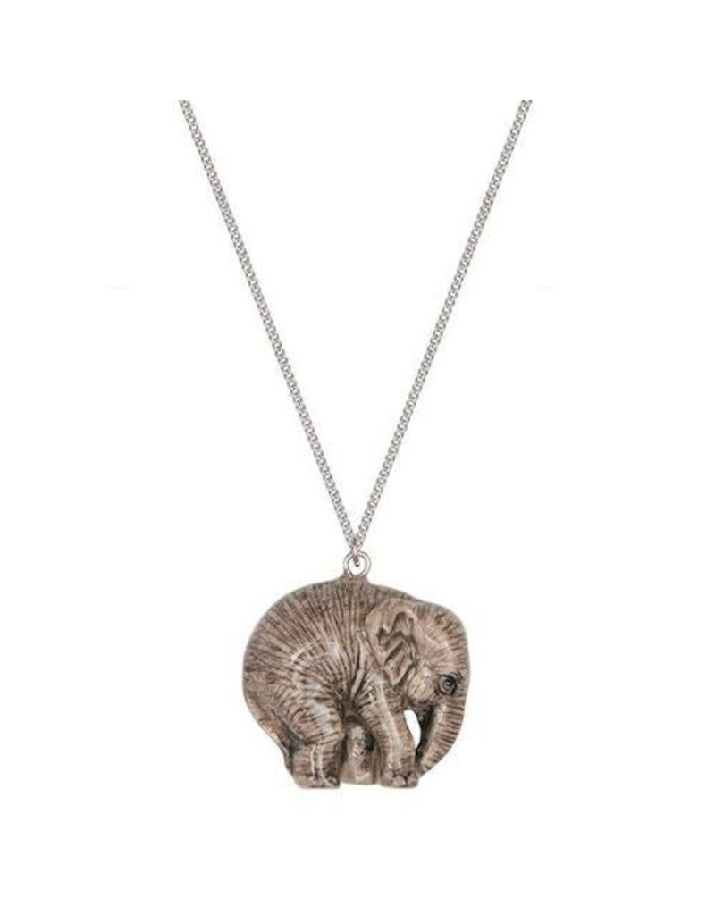 Ketting Tiny Baby Olifant - Keramiek - Sterling zilver