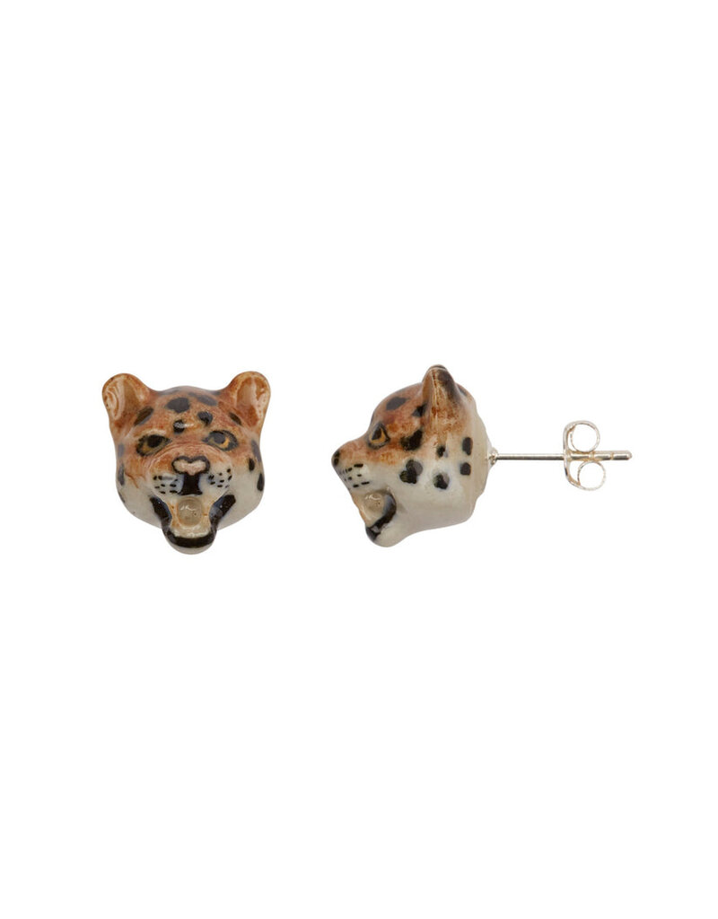 Oorbellen Brullende Luipaard - Keramiek - Sterling Zilver