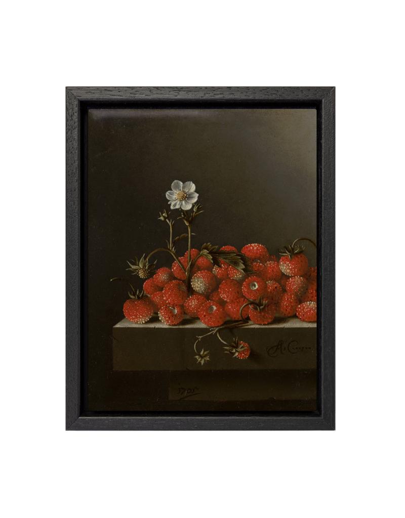Tile with frame Strawberries