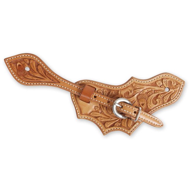 Martin Saddlery Oak Leaf Spur Strap Acorn Oak Tooled