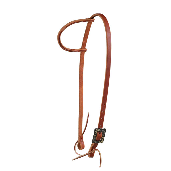 Rolled ear Headstall with BK Steel Buckle