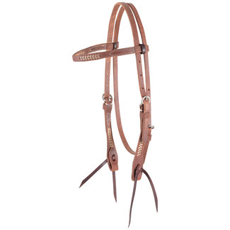 Martin Saddlery Rawhide Laced Natural Browband Hoofdstel