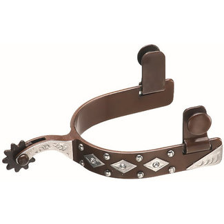 Cowboy Tack Antiqued Diamond Dots and Rhinestone sporen