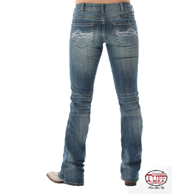 Cowgirl Tuff  "Do not Fence Me In" washed jeans