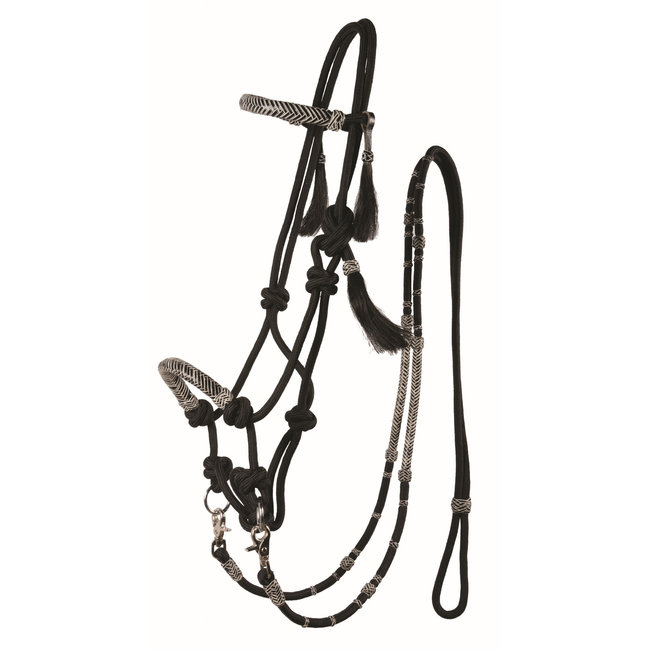 Rope & Rawhide Bitless Bridle With Reins