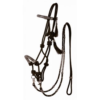 Rope & Rawhide Bitless Bridle With Reins