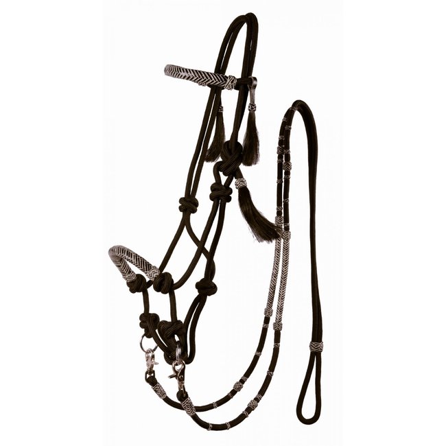 Rope & Rawhide Bitless Bridle With Reins